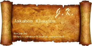 Jakabos Klaudia névjegykártya